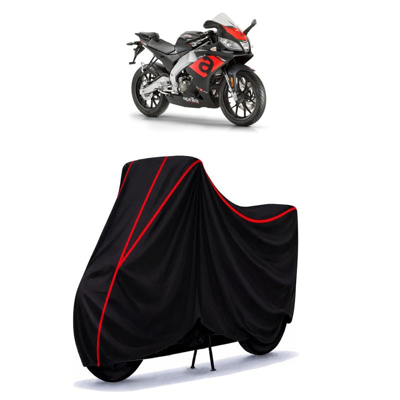 Image of Tuono 150 Water Resistant Bike Cover for All Motorcycles & Rain | Heavy Duty Taffeta Fabric | UV Protection, Dustproof, Scratchproof | All Weather Two Wheeler Body Cover with Elastic Bottom