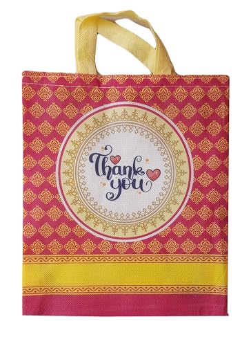 Image of Return Gift Bag (Thank you Bags) / Birthday Party Return Bag /Wedding Gift Bag (Thamboolam bags) - Medium size (9x11 Inch) (Pack of 100, Pink)
