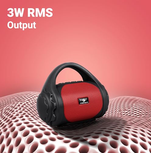 Image of Zebronics Zeb-County Wireless Bluetooth Portable Speaker with Supporting Carry Handle, USB, SD Card, AUX, FM & Call Function. (Black+Red)