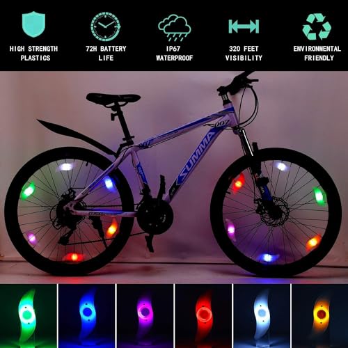 Image of Cycle Wheel Lights Spoke Lights with Batteries Include, Sensor for Car, Motorcycles, Bike & Cycle,Kid Cycle Light Accessories for Boy Girl with 3 Lighting Modes, Led Light for Gear Cycle (2)