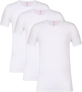 فانلات داخلية نصف كم من القطن بنسبة 100% للرجال من كينج ميريلاند، 3 قطع