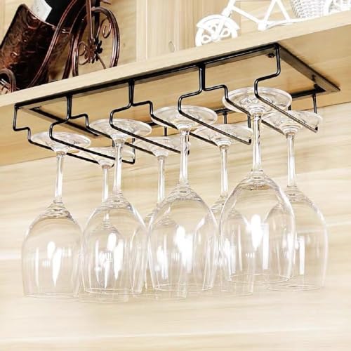 Uten Porte Verres Suspendu en Métal, Support de Verre à Vin 4 Rangs Support 8-12 Verres, pour Maison, Cuisine, Bar, Restaurant