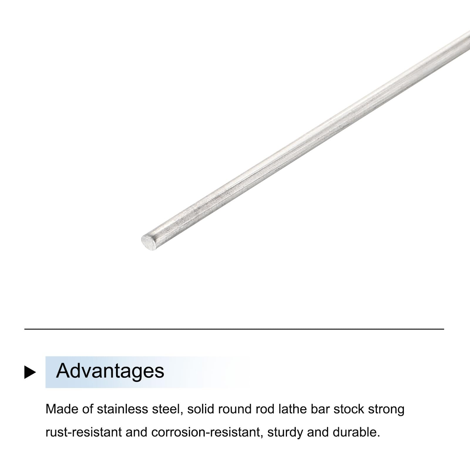 QUARKZMAN 6pz Asta Tonda in Acciaio Inossidabile 304, 1mm x 100mm per Modelli