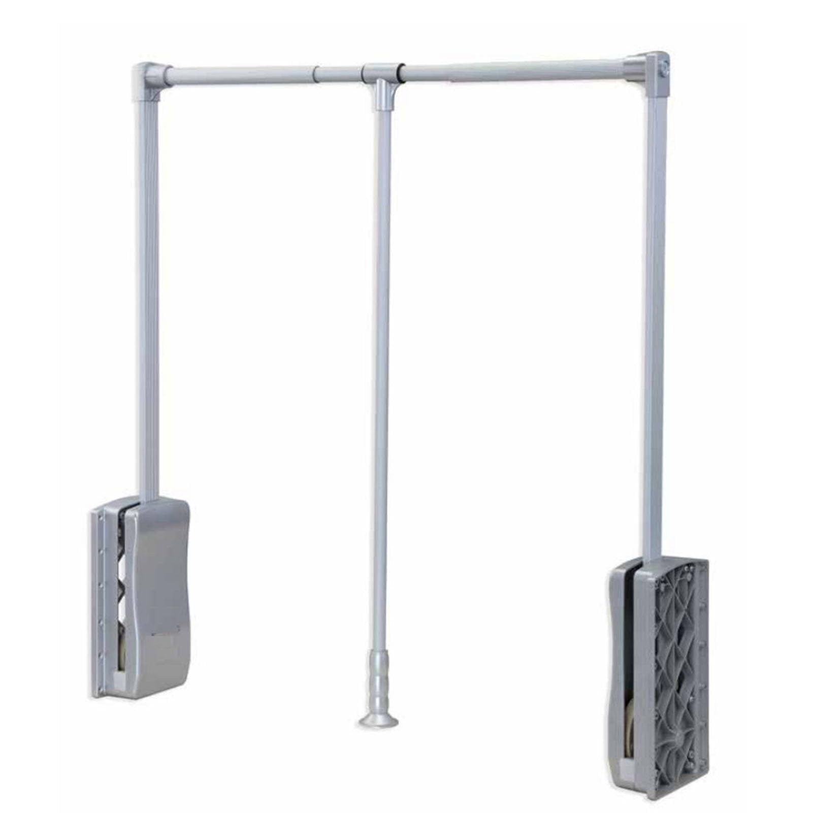 HTTGDGDH Adjustable Heavy Duty Pull Down Closet Rod - Extendable Aluminium Wardrobe Lift, Retractable Cabinet Rail Hanger For Clothes Storage, 660-890Mm, Space-Saving Clothing Rac,B-660-890mm