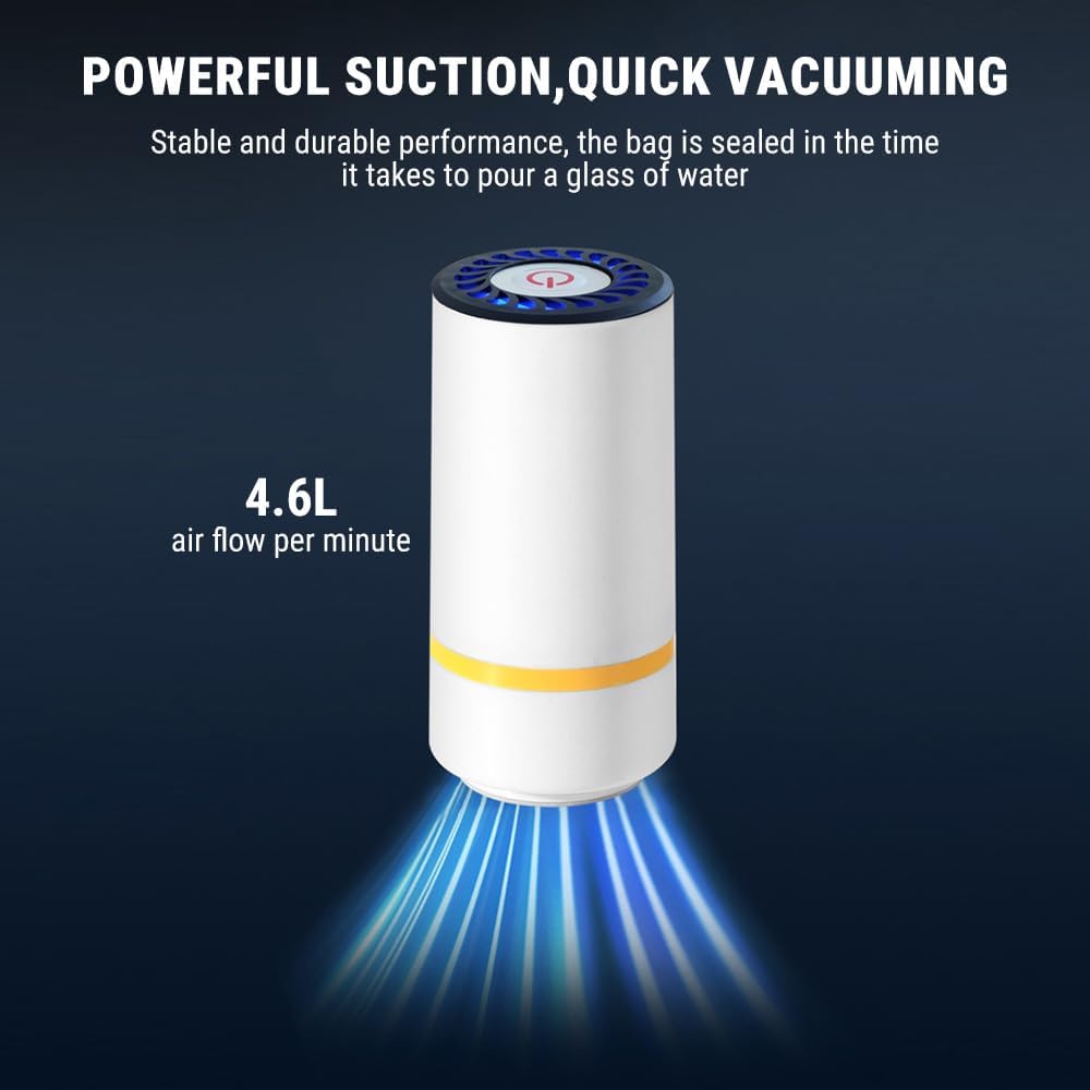 Pompa Sottovuoto Alimenti, Sigillatrice Sottovuoto per Alimenti, con Batteria Agli Ioni di Litio da 400 mAh, per Confezioni Alimentari di Abbigliamento, Strumento di Sigillatura
