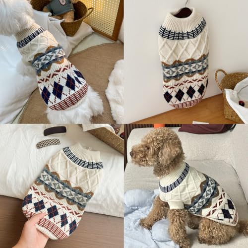 TYXHXTF Winter Warmer Hundepullover Kleine Hunde Rollkragen Strickpullover, Schöne Hunde Pullover Hundepulli Pullover Weich Hundekleidung Hundepulli Hund Kleidung Katzenpullover (XS)
