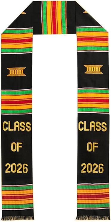 Kwabla's Kente Stole Class of 2026 | Kente Graduation Stole 2026 | Authentic African Art Graduation Stole 2026