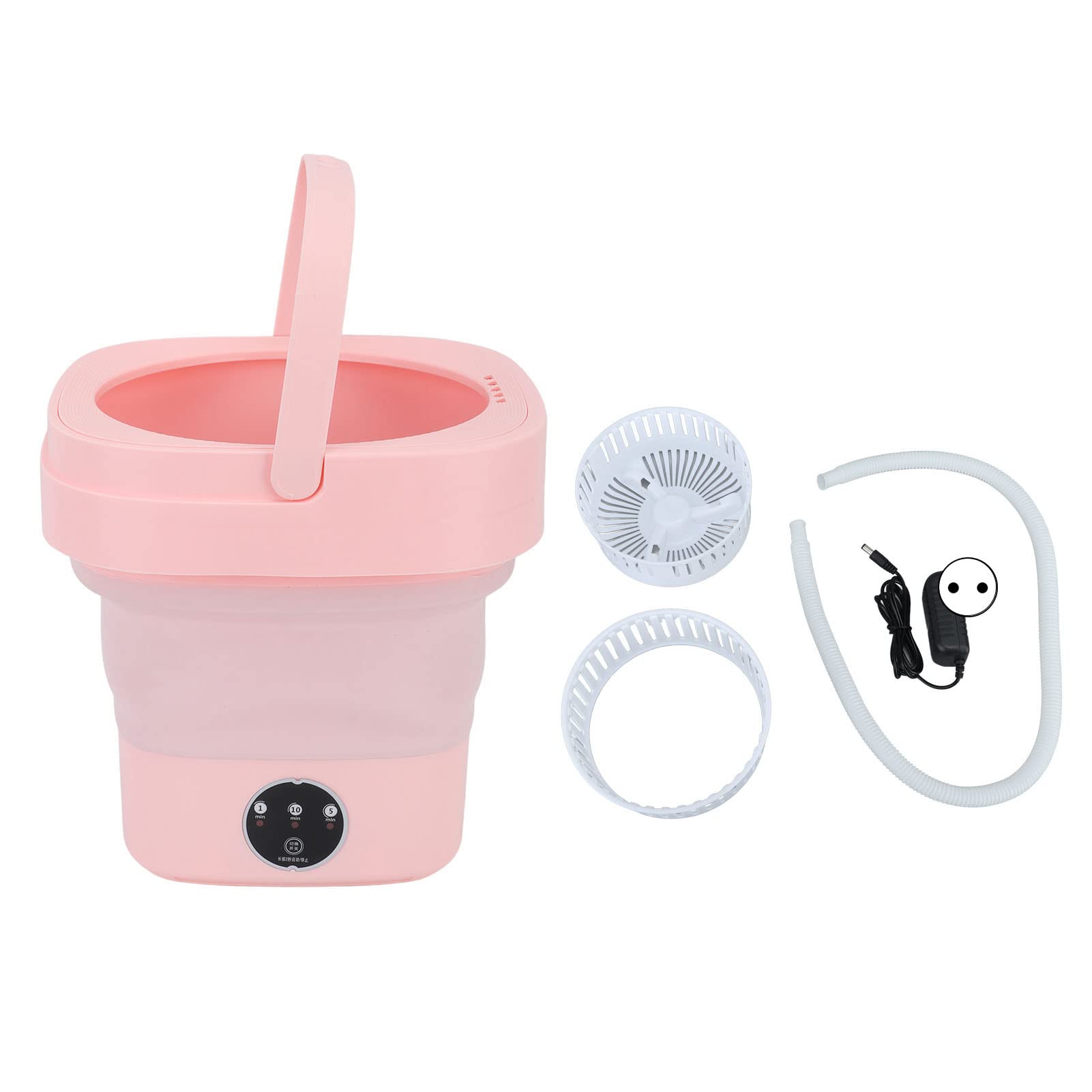 Asixxsix Lavatrice Portatile, Mini Lavatrice Portatile da 6,5 ​​Litri, Lavatrice Pieghevole con Tubo di Drenaggio, Piccola Rondella Portatile per Appartamento, Dormitorio, Viaggio (Rosa)