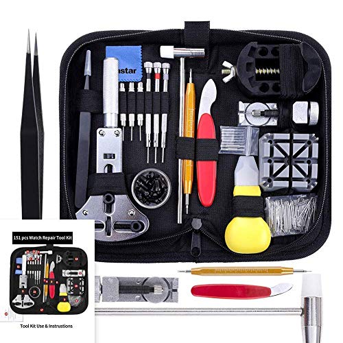 Preisvergleich Produktbild Professionelle 148pcs Reparatur-Werkzeug-Frühlings-Stab-Set mit Tragetasche, Uhrmacher-Schraubendreher-Set Zangen Bezel Zangen Connectivity Kit, Uhrbatterien Replacement, Hand Werkzeug-Sets SHIYUE
