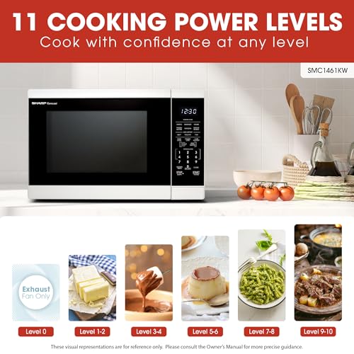 SHARP Countertop Microwave Oven with Removable 12.4" Carousel Turntable, 1100 Watt, 1.4 Cubic Feet, White - Image 4