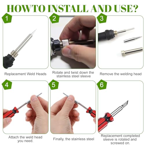 Image of 12PCS 900M Soldering Iron Tips with Storage Bag, 12 Different Style Replacement Soldering Tips for Most Precision Electronics Repair DIY Projects and Professional Use