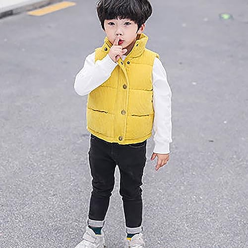 Toddler Boys Vest Corduroy Jackets with Pockets Girl Sleeveless Stand Collar Button Waistcoat Winter4