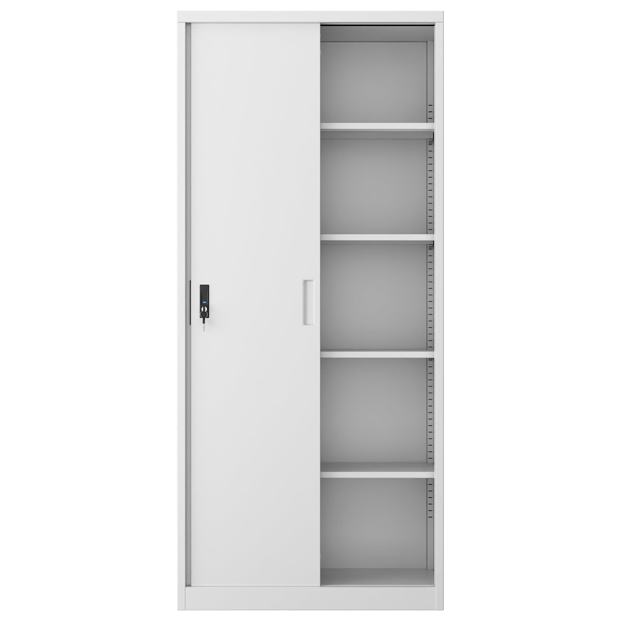 Amazon.co.jp: LOCENHU スチール書庫 引戸書庫 鍵付きキャビネット A4