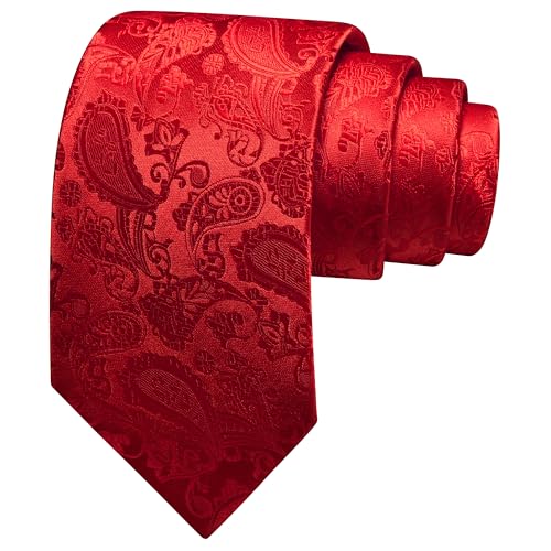 Image of GUSLESON 3.15 inch(8cm) Fashion Paisley Ties Mens Woven Jacquard Necktie for Wedding