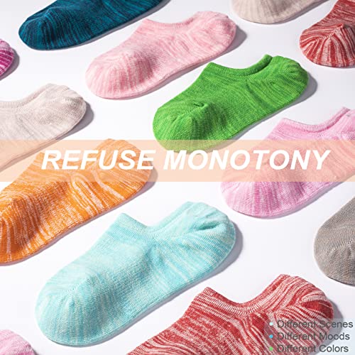 Image of IDEGG No Show Socks For Women and Men 12 Pairs Casual Low Cut Socks Anti-slid Athletic Cotton Socks with Non Slip Grip (12 Pairs- Pink Style, Women Size: 5-9)