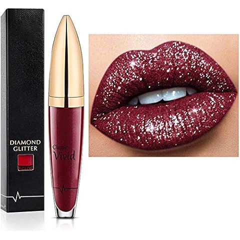 18 Color Diamond Shiny Long Lasting Lipstick,Metallic Liquid Lipstick, Easy to Apply and Clean,Long-Lasting and Waterproof,Non-Stick Diamond Shining Lip Glaze Gift for Women and Girls (04) Cover