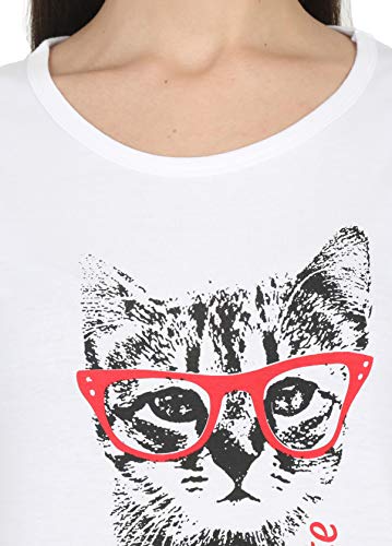 Image of FLEXIMAA Women's Cotton Printed Round Neck Half Sleeve T-Shirt