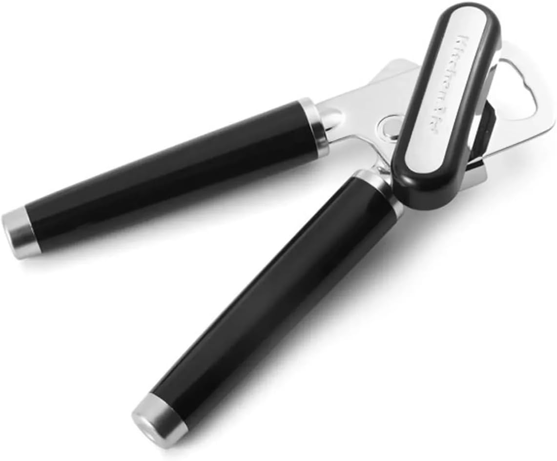 Classic 1 Multi-function Can Opener with Bottle Opener in Black bottle opener kitchen gadgets kitchen accessories