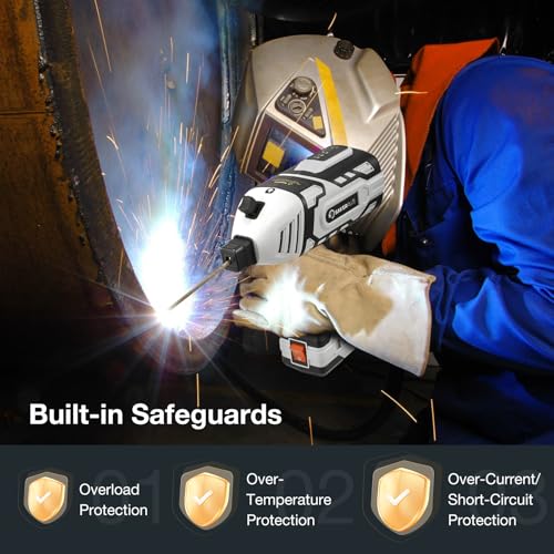 Image of Sakerplus Portable Welding Machine, Handheld Welder Machine 110V, ARC Portable Welder with IGBT Inverter 5 Variable Current Adjustment, 30pcs 3 /32 inch Wire Rods, Welding Helmet, Carring Case Included