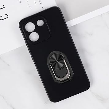Redmi Note 17 Pro+ Globalと互換性がある ケース＆リングホルダー - ブラック+ブラックリング