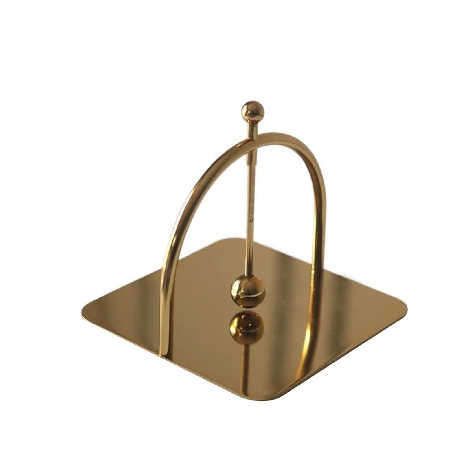 Tissue Case Creative Paper Towel Seat Pressure Table Restaurant Hotel Desktop Square Rack Napkin Vertical Clip Decoration Tissue Dispenser(Gold)