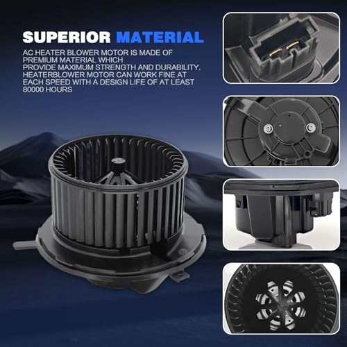 Image of AC Blower Motor with Fan Compatible with Volkswagen VW Jetta GTI Golf Eos Tiguan CC Rabbit Passat, 2006-2013 Audi A3, HVAC Heater Blower Motor, Replace# 700182, 1K1819015