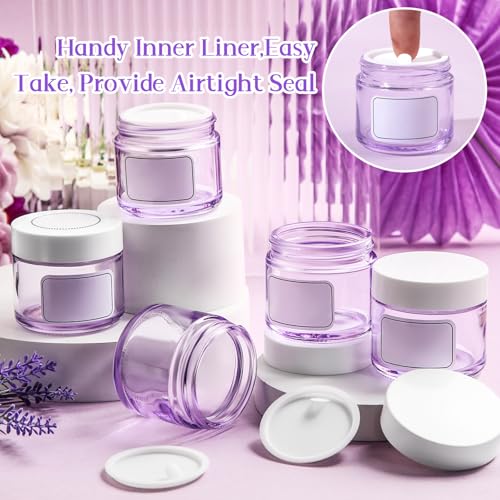 Image of Layhit 60 Pcs 2 oz Glass Jars with Lids Airtight Jars Bulk,Purple