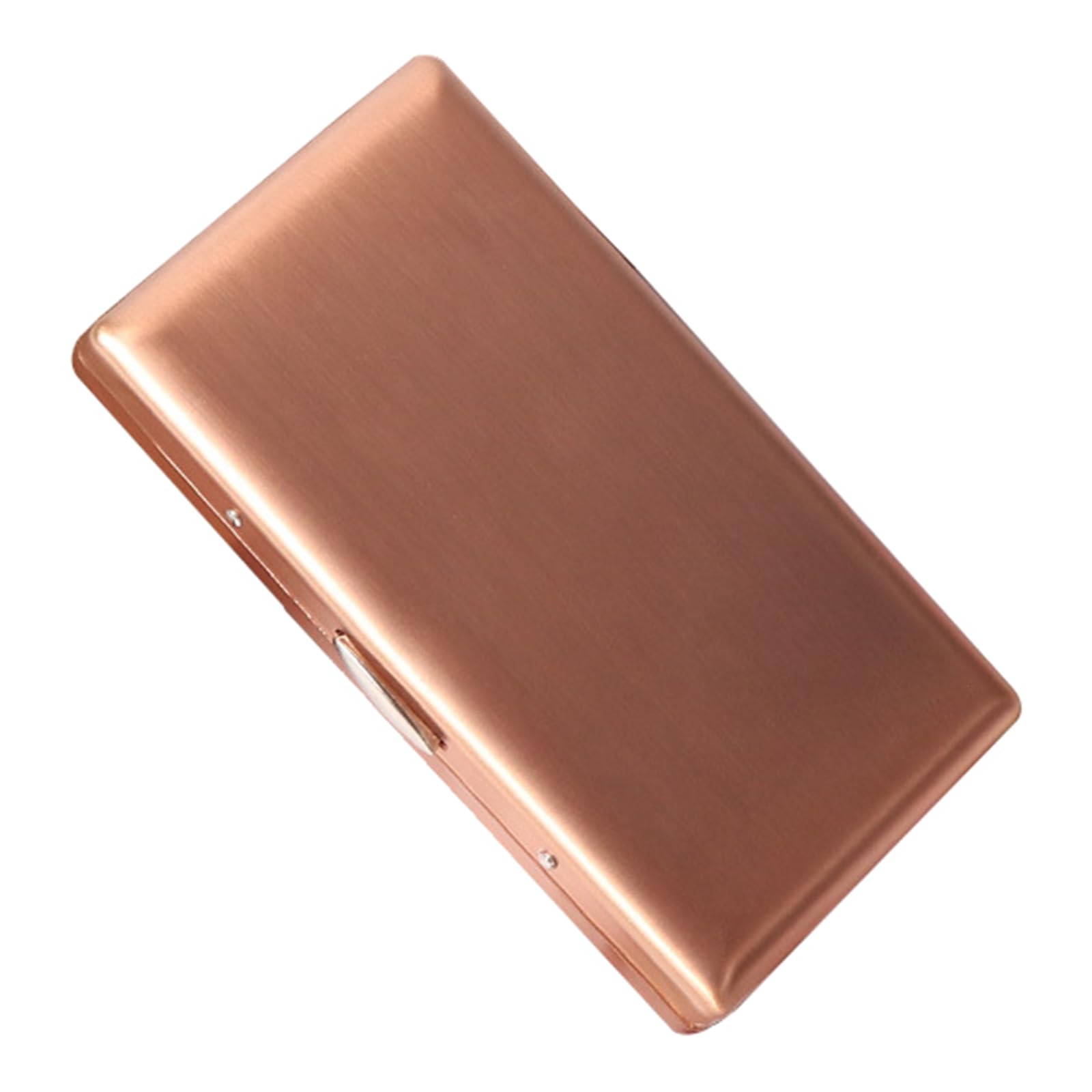 CQCQC Cigarette Case Box Cigarette Case Metal, Cigarette Box, 20 Slim Cigarettes/18 Middle Cigarettes, Double Sided Spring Clip Open,One Size(Rosegold)
