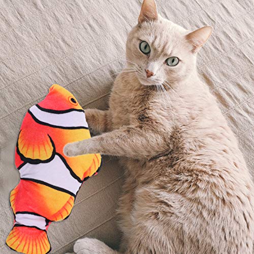 STOBOK Brinquedo Peixe Gato Elétrico Brinquedo Peixe de Pelúcia Realista Em Movimento Peixe Batendo