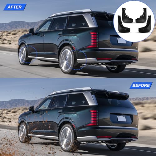 Image of Mud Flaps Splash Guards for 2026 Hyundai Palisade Calligraphy, Durable ABS Material, No-Drill Installation, Protects Against Mud, Rocks, and Debris, Front & Rear Fender Liner (4PCS)