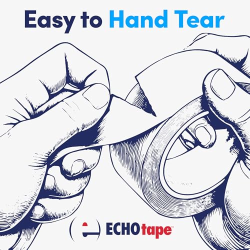 Image of ECHOtape DC-K048A | Strong, Double-Sided Tape for Temporary Hold and Bonding | White | Sticks Well to Most Surfaces | Removes Cleanly | Easy Tear | Excellent Holding Power | .94 in x 36 yd