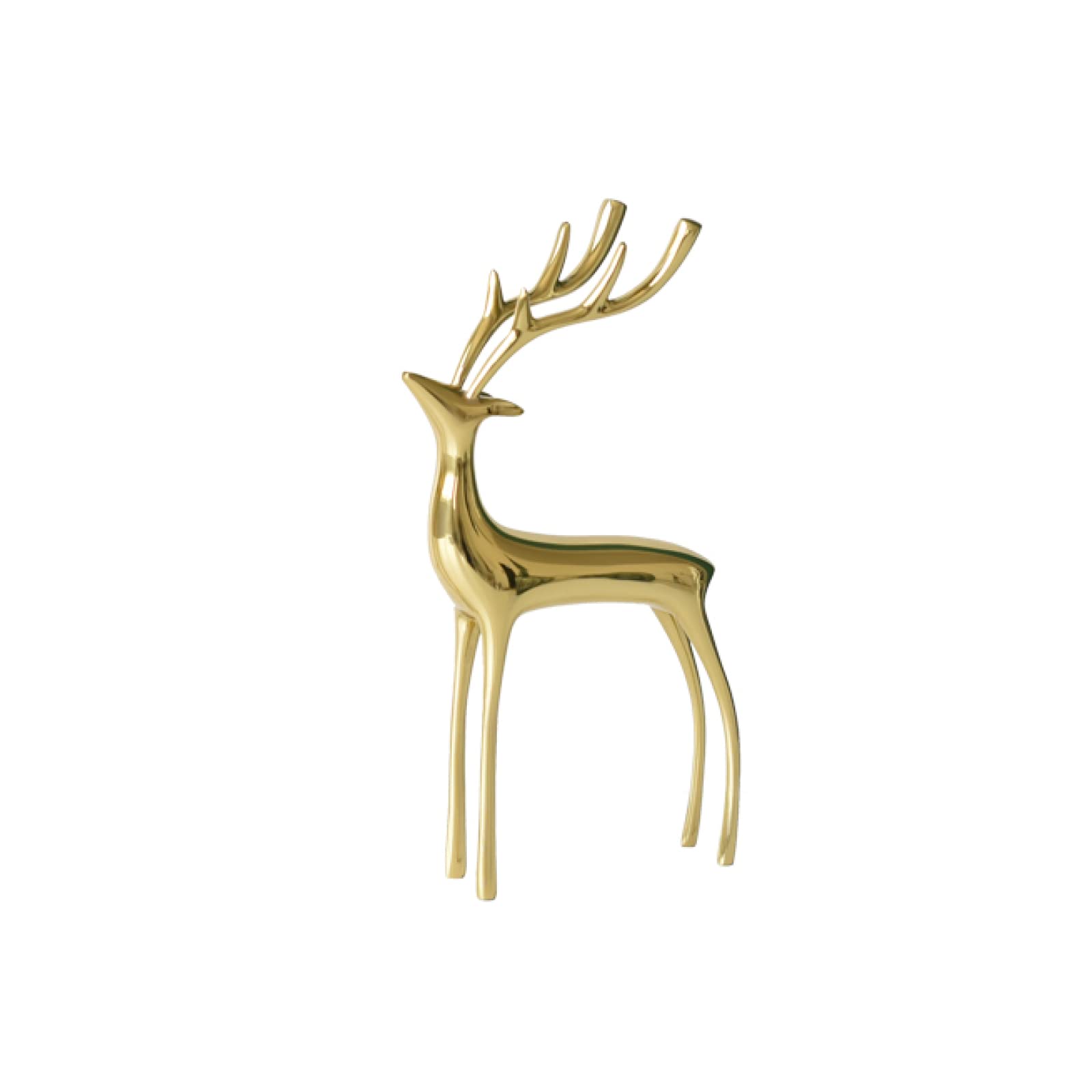 Statue de cerf doré pour armoire à vin et meuble de salon chic