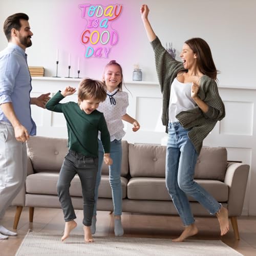 Image of Today is a Good Day Neon Sign Letter Neon Light Colorful Words Neon Light Sign Motivation LED Light Sign for Bar Cafe Restaurant Office Living Room