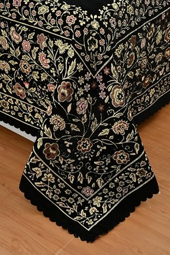 Image of Velvet 300 Tc Bedsheet King Size Bed With 2 Pillow Covers, Premium Bedding Set, Gifts For Women, Couples, Wedding, Bedroom Home Furnishing, Date Night Collection - Velvet Black