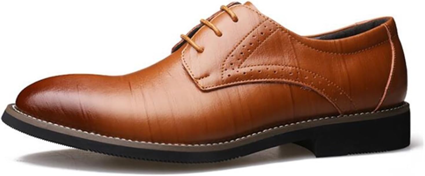 Dress Shoes for Men Men's Genuine Leather Dress Shoes Formal Business Lace-up Bullock Casual Footwear for Spring Autumn