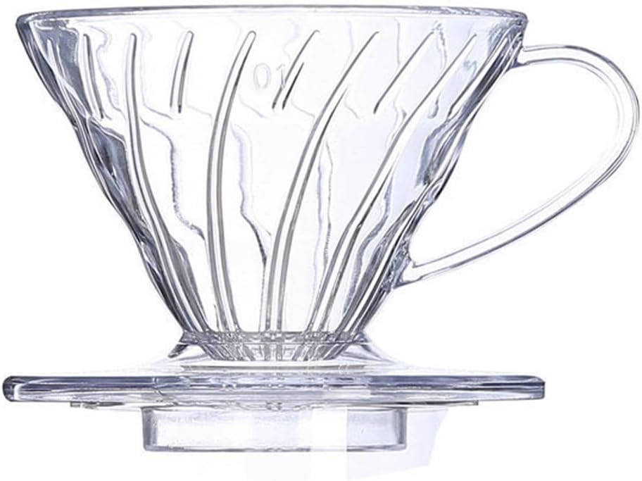 V-Shaped Plastic Coffee Filter Cup 60 Coffee Funnel Spiral Hand Filter Cup Coffee Dripper 01/02 Dripper Hand Drip Coffee V02