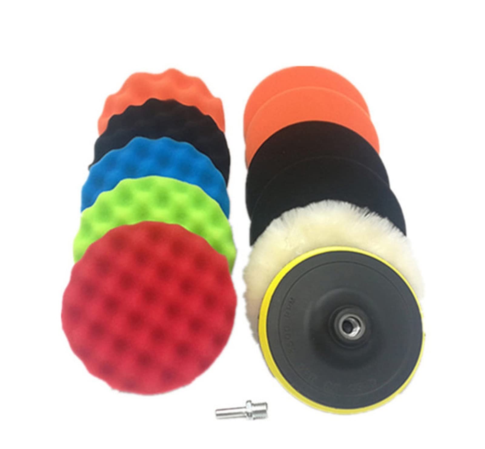 yaoqijie 3/4/5/6/7 cal polerowanie samochodowe woskowanie gąbki do polerowania kołowego 12 sztuk SET Sponge Auto Care Polering Pad Wiertarka M14 Adapter lasting (Color : 6inch)