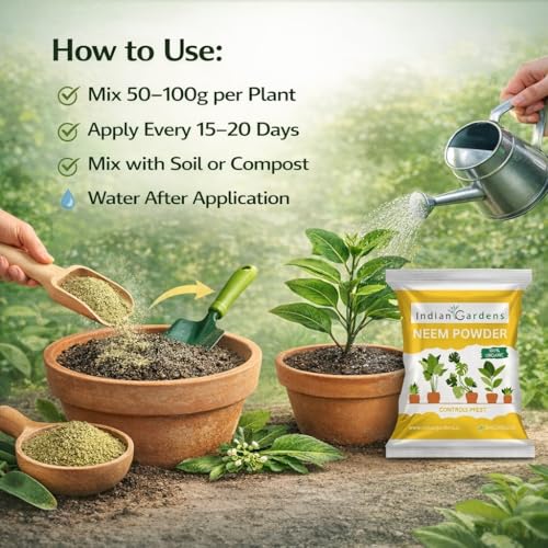 Image of Indian Gardens Neem cake powder 100% organic fertilizer for plants (2 Kg)