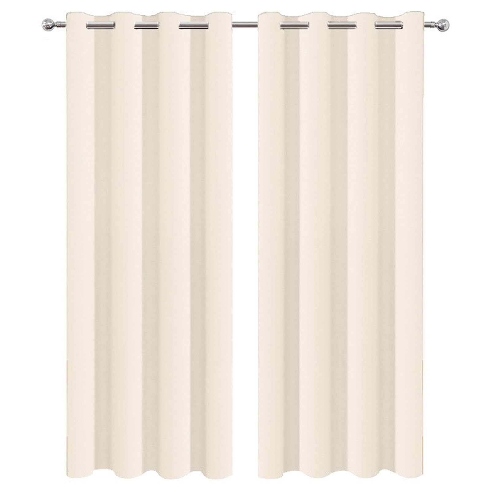 HANGEENGS Blackout Curtains For Bedroom,2 Panels Set Thermal Insulated Living Room Window Drapes Solid Eyelet Room Darkening Textured Blackout Curtains,Beige,100x45 in(WxL)