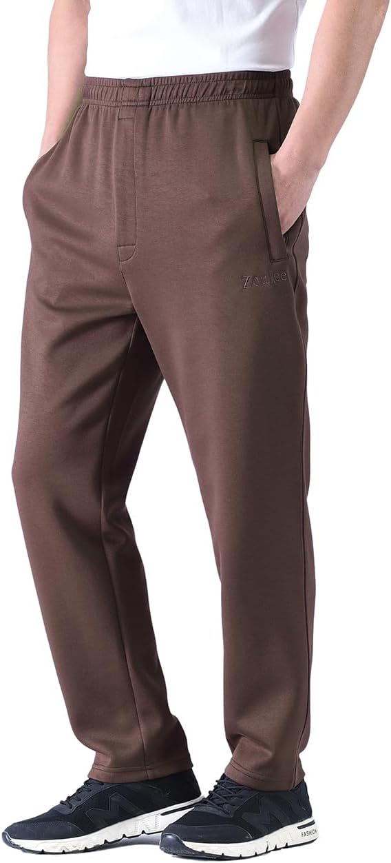 Zoulee New Men's Classic Drawstring-Waist Jogger Pants Sweatpants with Zipper Fly - Image 5
