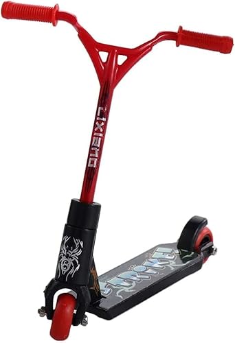 Htppzjr Mini scooter de dedo, mini patinetas lindas de plástico para dedos de dedos, juguete deportivo interactivo, accesorios de fotografía (rojo)