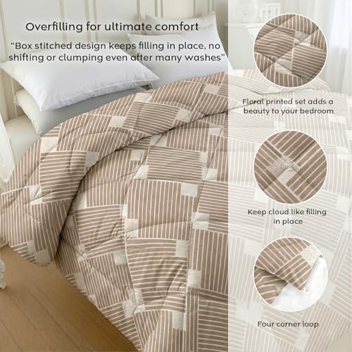 Image of AYKA Reversible AC Comforter 150 GSM Microfiber Summer Blanket Double Bed (90x100 Inches) | Floral Design Cooling Quilt for AC Room | Soft Breathable Duvet Peach & Cream
