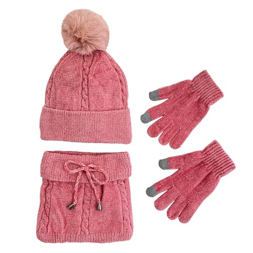 Bonnet écharpe gants tricotés femme pour le ski et les sorties d'hiver