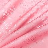 和柄生地 京 綸子 りんず 霞桜 (桃) 糊加工なし 50cm単位 切り売り