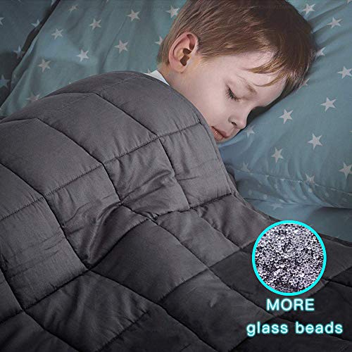BoxLegend Weighted Blanket for Kids (5lbs 41''x60'',Single Size) Weighs About 30-60lbs,100% Cotton Heavy