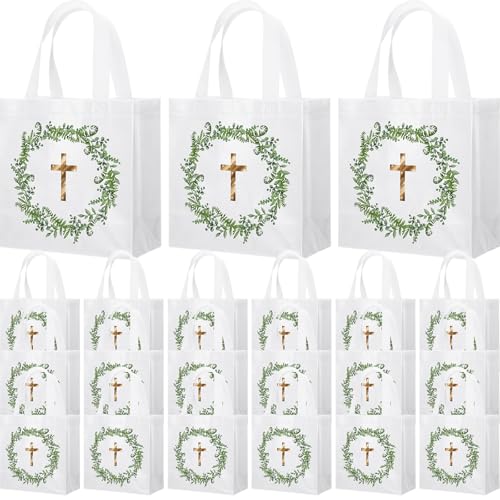 SiliFine 48 Pcs Christian Gift Bags with Handles, Reusable Non Woven