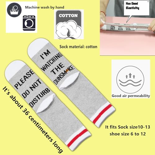 TSOTMO 2 Pairs TV Show Socks I’M Watching TV Show Novetly Socks for Show Lovers Western Fans Gift3