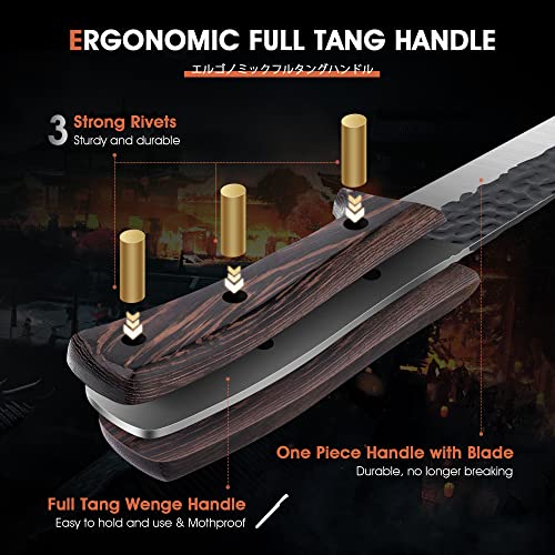 Univinlions 11" Slicing Carving Brisket Knife Sharp Hand Forged Ham Meat Slicer Japanese Full Tang Kitchen Knife For Cutting Ribs Roasts Fruits Veggies Grilling Bbq Father Day Gift Idea Men #TOP3