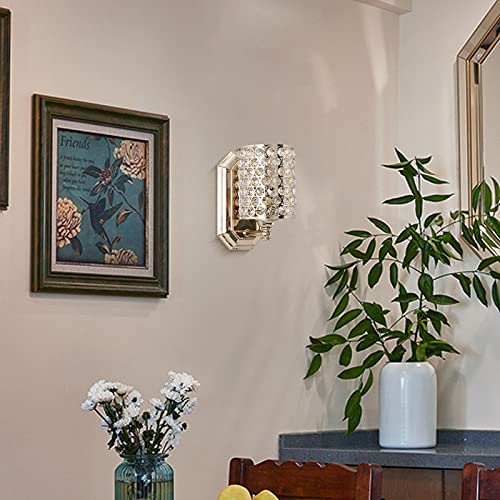 Image of Crystal Wall Sconce Champagne Dry&Wet Dual Use 2 Pack 1 Light UL Certified