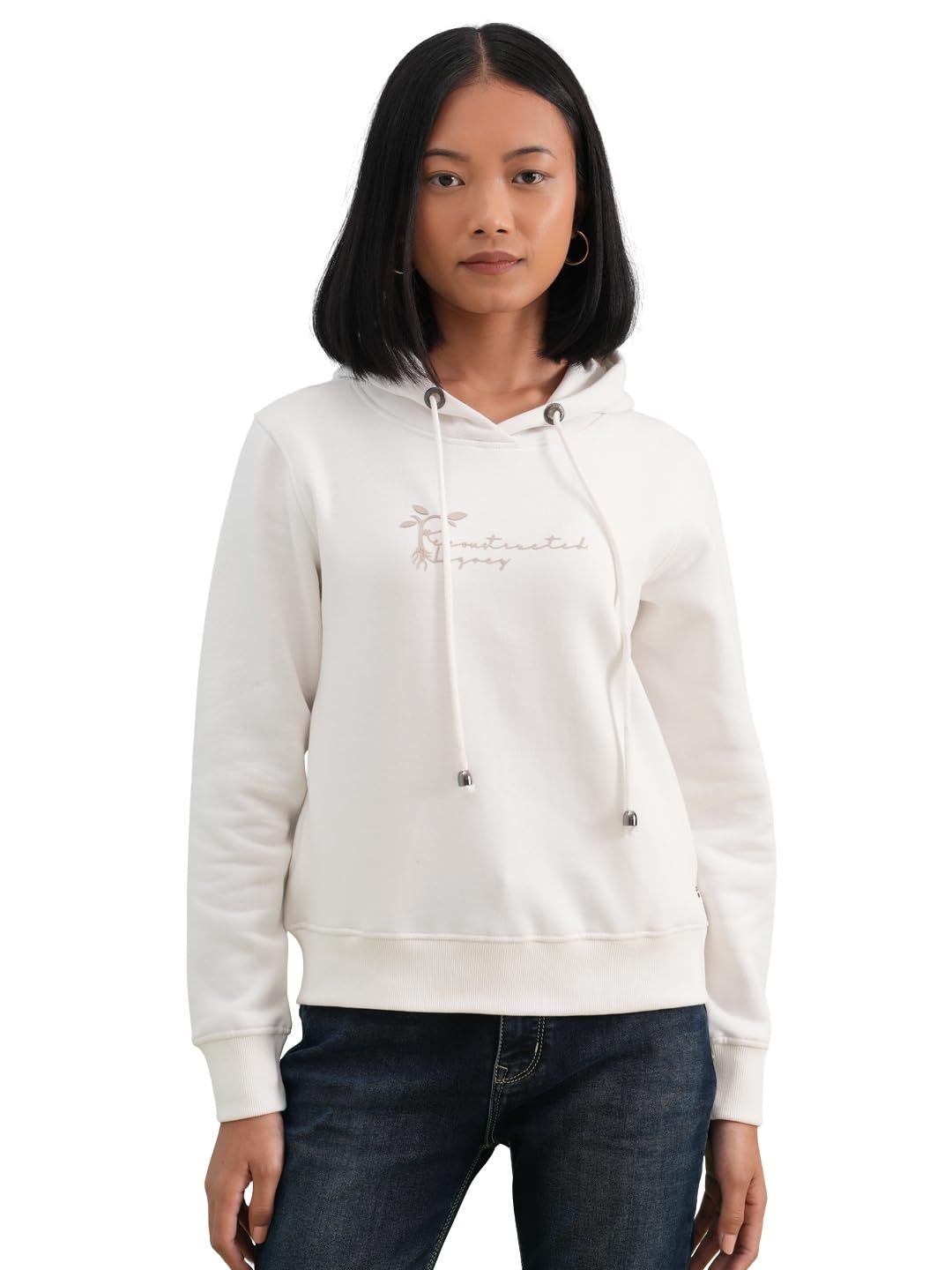 crimsoune club Women's White Graphic Print Hooded Neck Sweatshirt-picture-11